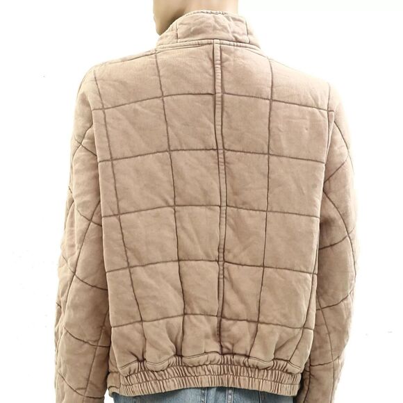 Free People Dolman Quilted Knit Jacket Top Oversized Zip-up Slouchy S NEW 282997 - Picture 4 of 5